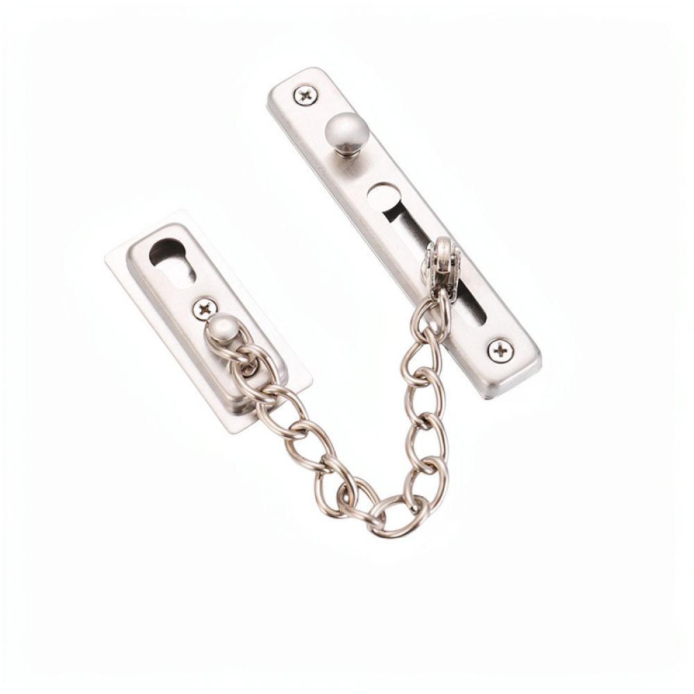 Security Chain Door - 防犯用ドアチェーンロック、ステンレス製、盗難防止ラッチ、穴あけ不要、家庭用、ホテル用、オフィス用、安全設備