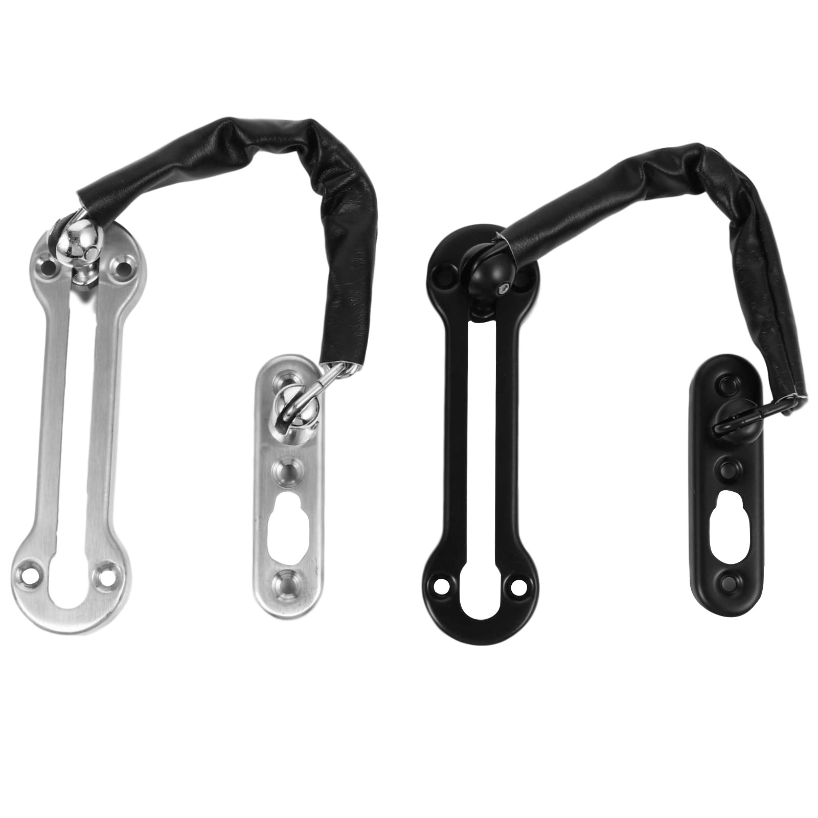 Security Chain Door - 2個入り、防犯用ドアチェーンラッチ、ステンレス製、家庭、オフィス、ホテルでの換気口の監視や安全確保に使用できるセキュリティチェーンロック。