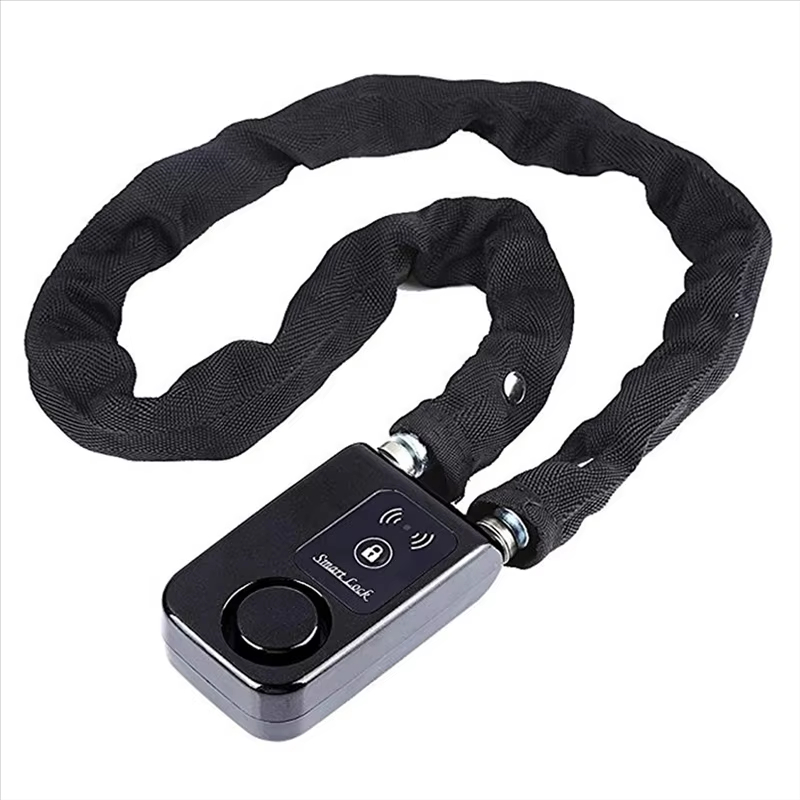 Security Chain Door - Bluetooth対応スマートチェーンロック。鍵不要で、自転車やバイク、ゲートやドアに取り付け可能。110dBの防犯アラーム機能付き。スマートフォンアプリで操作可能。