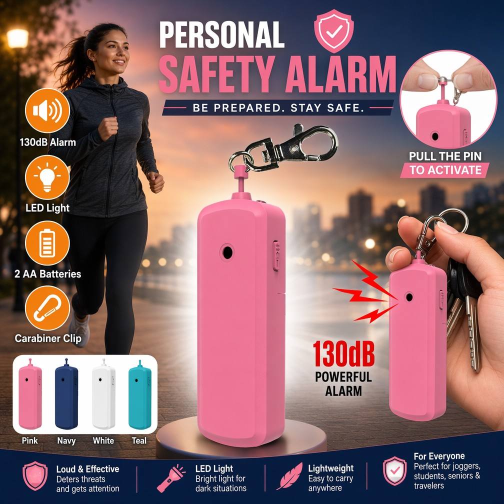 Personal Alarm Keychain - ポータブル 130dB 抗オオカミ警報器個人用自己防衛セキュリティデバイス緊急安全警報器女性や子供へのギフトとして最適