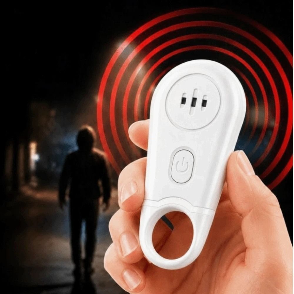 Personal Alarm Keychain - 携帯用パーソナルセーフティアラーム。大音量、軽量、キーホルダー型。充電式LEDライト付き。緊急時用アラーム、防犯用。