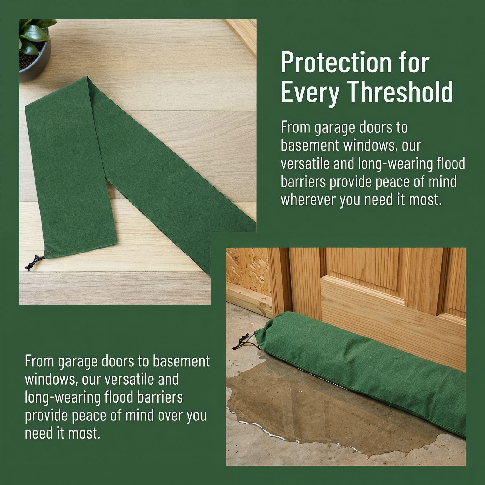 3個入り、キャンバス製の防潮用土嚢、長めの土嚢チューブ、伸縮 - Flood Barrier Bag のレビューと価格