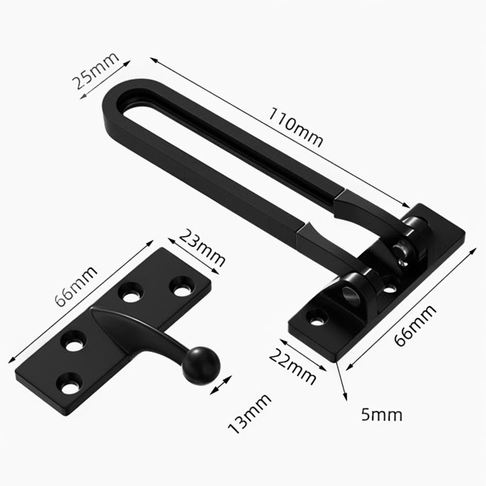 黒色亜鉛合金製ドアラッチチェーンロック、家庭用玄関ドア用盗難 - Security Chain Door のレビューと価格