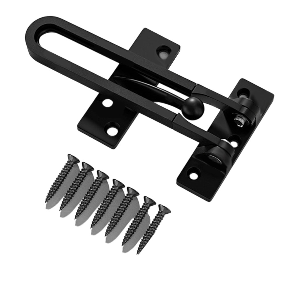 黒色亜鉛合金製ドアラッチチェーンロック、家庭用玄関ドア用盗難 - Security Chain Door のレビューと価格