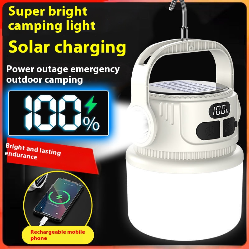 LED ソーラー電球ライト充電式ポータブルランタン防水屋外ナ - Power Outage Light のレビューと価格