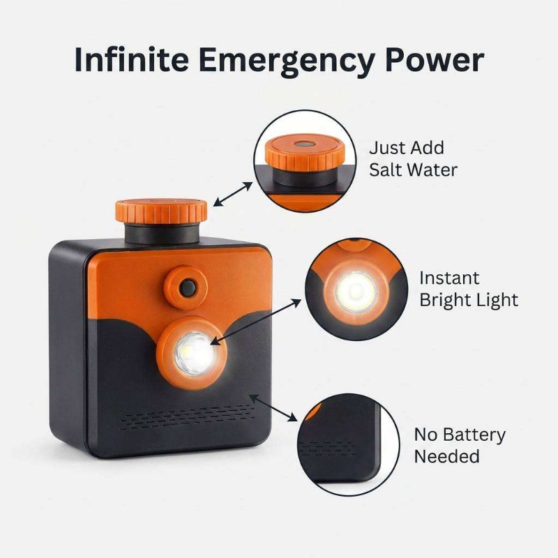 海水ランプ。海水で発電する非常用ライト。250ルーメン、40 - Power Outage Light のレビューと価格
