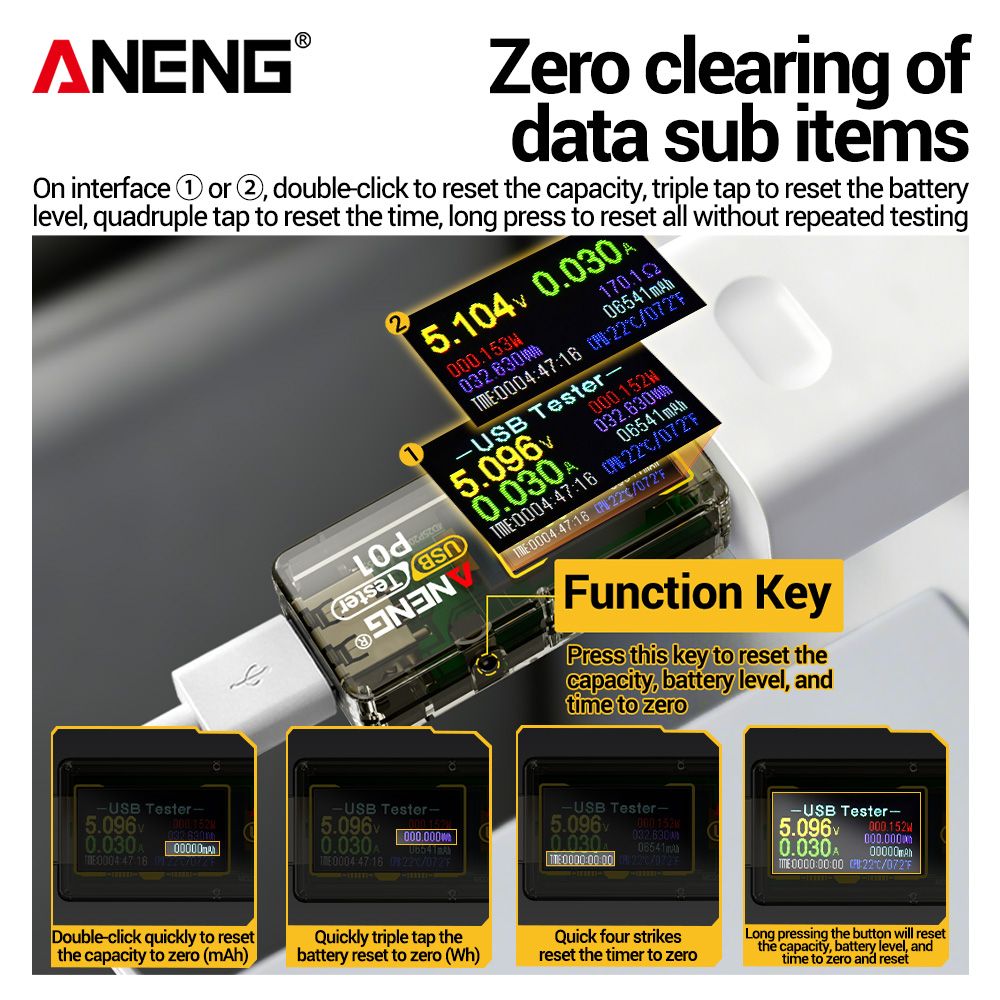 ANENG P01 USBテスター、電圧計、電流計、Type - Co Detector Plug のレビューと価格